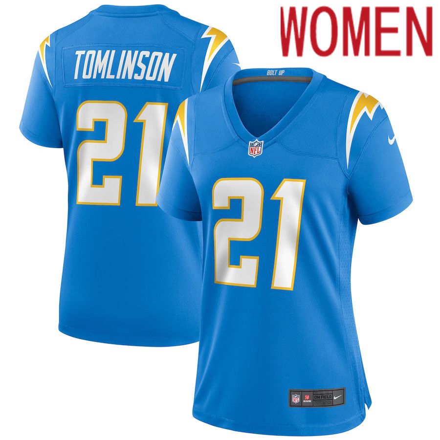 Women Los Angeles Chargers 21 LaDainian Tomlinson Nike Powder Blue Game Retired Player NFL Jersey